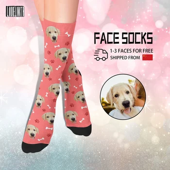 Обичай чорапи за домашни любимци, Персонални сладки снимки на кучета и котки на чорапи, дизайн, костни следи, забавни чорапи за лице, подарък за фен на животни за всички