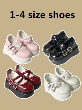 Обувки за кукли BJD подходящ за 1/3 1/4 1/6 от размера, универсална кожена обувки за кукли bjd на дебела подметка, с аксесоари за кукли