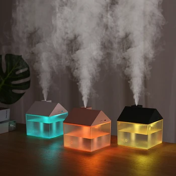 Овлажнител на въздуха 3 в 1 за малка къща, USB ултразвукова спрей въздух, ръчен дифузер за ароматни етерични масла, цветен нощна лампа Humidificador