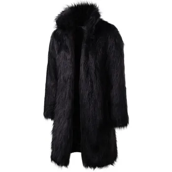 Палто от изкуствена кожа, мъжки зимни дрехи, черно-бяло, индивидуално, дневни, моден тренд, мъжко дълго палто