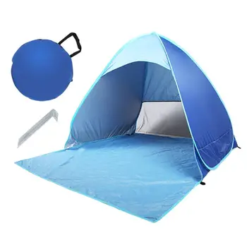 Плажна Палатка UV-Подслон на Палатка, Голям Преносим Чадър, Непромокаем Ветрозащитный Миг леко Отворен Къща, Подходящ за Туризъм