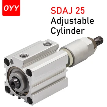 Пневматичен цилиндър с регулируем ход на въздуха серия SDAJ25 ×20/30/40/50/75/100 Компактен цилиндър -20-30-50- S-B-SB двойно действие