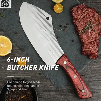 Походный нож на главния готвач от кована неръждаема стомана за нарязване на месо и зеленчуци Кухненски нож на Професионален мясницкий секира Facas Churrasco