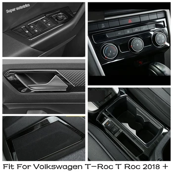 Преминете стеклоподъемника Панел Централно управление, Климатик Тампон за Volkswagen T-Roc T Roc 2018-2021 Черен Матиран интериор