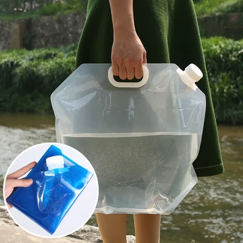 Преносима сверхлегкая сгъваема чанта за вода, мека колба, сгъваема преносима бутилка за вода на открито, спортни туристическа чанта за къмпинг, 5Л/10Л, чанта за вода