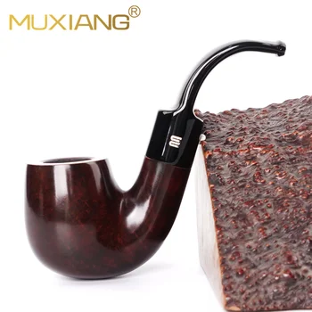 Преносима слушалка ръчно изработени MuXiang, тръба за тютюн от плат 9 мм, черен / тъмно червена димна тръба, Извит Мундщук за цигари, за мъжки подарък
