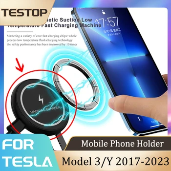 Притежател на мобилен телефон, За Tesla Model 3 Y 2017-2023 Аксесоари за Автомобили Магнитна Поставка За Телефон Tesla Model 3 Y 2023