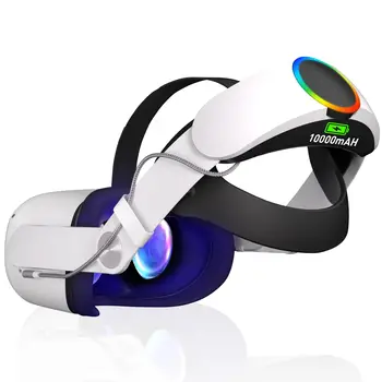 Регулируема Каишка за батерия за Слушалки Oculus Quest 2 VR Elite Каишка от 10 000 mah-Power Bank за Oculus Quest 2 и Аксесоари