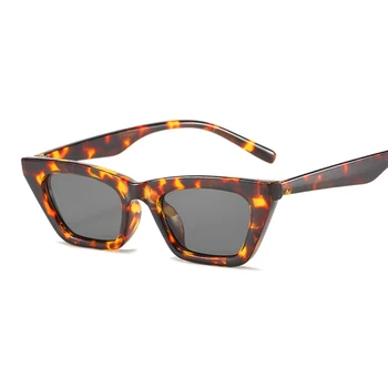 Реколта Квадратни слънчеви очила Дамски Модни маркови дизайнерски Дамски слънчеви очила ретро Котешко око Черни нюанси Oculos De Sol Feminino 