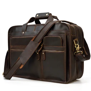 Ретро кожен мъжки портфейл с джобове чанта от телешка кожа, бизнес куфар, кожени чанти за преносими компютри Crazy Horse, дизайн 2019 г.