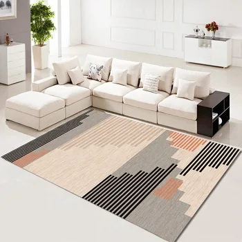 Сафьяновый килим с геометричен принтом за всекидневната, нескользящие пухкави подложки, подложка за вана, подложка за домашен интериор в модерен изчистен стил