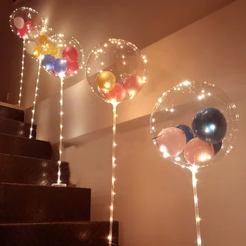 Светещи балони за партита, колона, поставка за арки, поставка за домашно парти, led балони с конфети, скоби, сватбена украса, държач за балони, пръчка