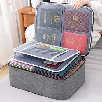 Сигурни домашен куфарче за съхранение на документи, женски мъжки калъф, органайзер, функционален титуляр за дамска чанта-папка за паспорт