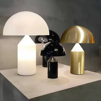 Скандинавска светодиодна настолна лампа Желязна гъба, черното злато, декоративна настолна лампа за спални, хол, трапезария, кабинет, лампа Блясък