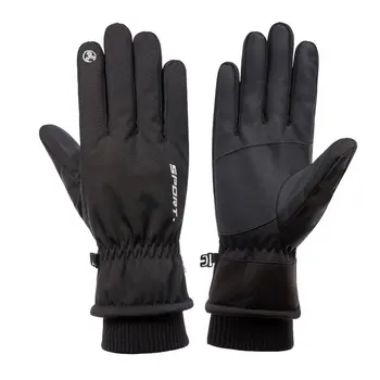 Ски ръкавици за мъже и жени, водоустойчиви и предпазват от студ, от руното, спортни дебели топли зимни ръкавици за езда