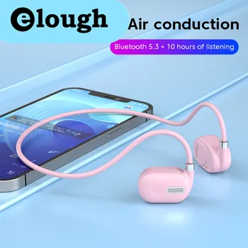 Слушалки Elough Air Conductive Wireless Bluetooth 5.3, водоустойчиви слушалки с микрофон,, безжична Bluetooth слушалки за спортно шофиране