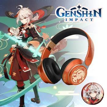 Слушалки Kazuha Играта Genshin Impact слушалки Cosplay Преносима безжична Bluetooth стерео сгъваема слушалки Регулируеми слушалки