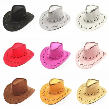 Смесени цветове, 10 броя в кутия, мъжки и дамски ковбойская шапка с голяма периферия, лятна солнцезащитная пътна шапка