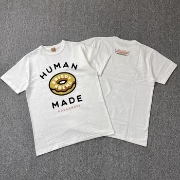 Тениска HUMANMADE 23SS с къс ръкав, пролет-лято, принт японски понички, без приятелка, двойка бамбукови памучни потници