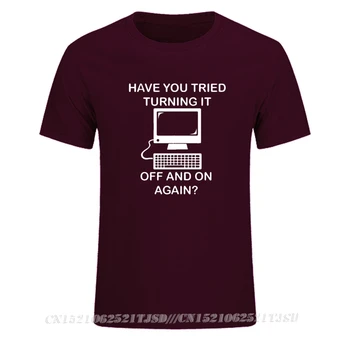 Тениски Compture Programmer Сте Опитвали Изключва И включва Отново Code Забавни Мъжки Блузи Тениска Облекло от памук Премиум Клас