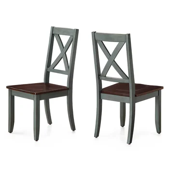 Трапезни столове комплект от 2, тапицерия тъмна морска пяна