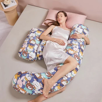 Удобна възглавница за подкрепа на бременни, странично място за спане и за кърмене, възглавница за по-дълъг сън за бременни на цялото тяло