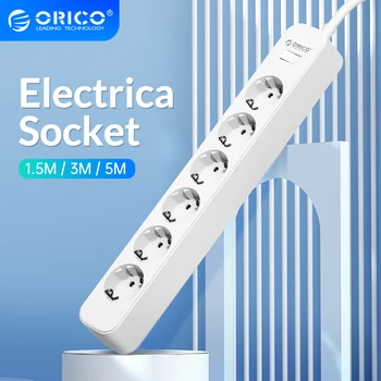 Удължител ORICO с удлинителем 3 м Електрически контакт 6 контакти ac Няколко контакти със защита от пренапрежение мрежов филтър