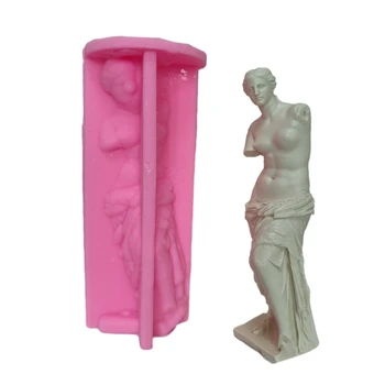 Украса на статуята на Венера, 3D форма за сапун във формата на свещ, епоксидни форма за свещи ръчно изработени ароматни восъчни форми за сапун за бижута