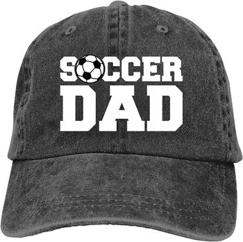 Футболен татко от съпруга на дъщеря Забавни футболни шапки за татко за мъже, мъжка шапка за мъжа, деним, унисекс, четири сезона