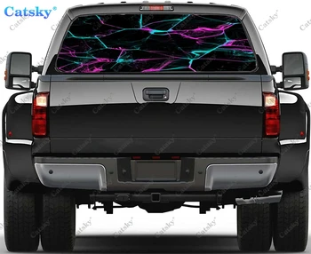 цветен мрамор камион Стикер на задното стъкло, Стикер с Графичен Материал PVC Стикер на камион с перфорирана винил Камион Универсален
