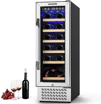 Цолови фризери-охладители за вино, вино хладилник, бързо охлаждане на 18 бутилки, ниско ниво на шума и липсата на замъгляване, вино хладилник с цифров температура