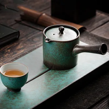 Чай Набор от Кунг-фу 150 мл Японски Китайски Чайник Със Странична Дръжка на Чайник Керамичен Чайник за Чай Набор от Кунг-фу Кана с Филтър Чаена Церемония