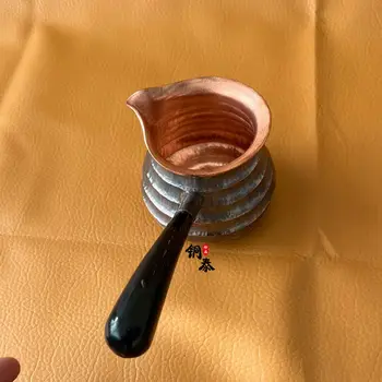 Чайник за чай кунг-фу от чиста мед с дървена дръжка, ръчно изработени с високо качество