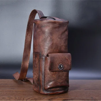 Чанта през рамо мъжки нагрудная чанта чанта-месинджър от естествена телешка кожа през рамо и диагонал опаковка нова раница за пътуване