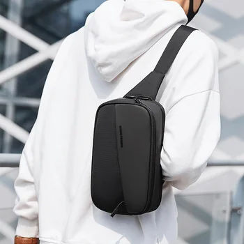 Черна мъжка чанта през рамо, универсална студентски мъжка спортна чанта-месинджър през рамо за мъже, класически водоустойчив мъжки чанти-слинги