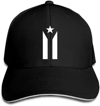 Черно-бял флаг на протест Пуерто-Рико, женска/мъжка шапка-сандвич с регулируема козирка, хип-хоп шапка