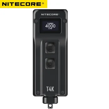 Четириядрен интелигентен ключодържател NITECORE T4K капацитет от 4000 лумена, вградена батерия, която използва зареждате от USB-C.