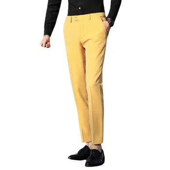 Чист цвят Мъжки бизнес всекидневен костюм Панталон Размер S, M, L, XL, XXL, XXXL 4XL 5XL плътно прилепнали мъжки панталони