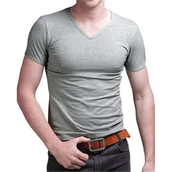 № 2 A1445, нови летни мъжки тениски, обикновена, приталенные, трендови, всекидневни, с къси ръкави